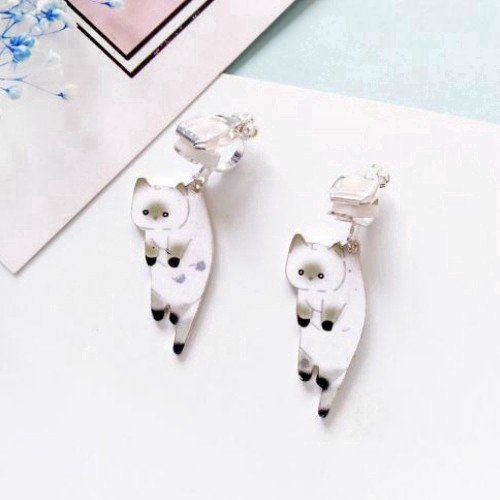 ANTING  CUTIE Anting Tusuk Gantung Desain Telinga Kucing Gaya Korea untuk Wanita