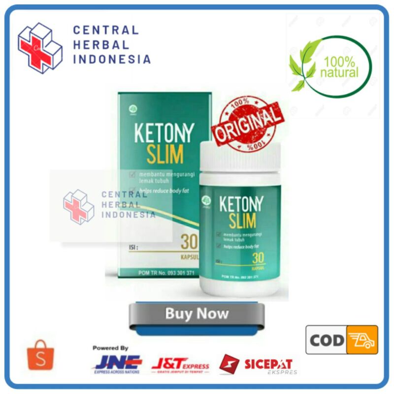 Ketony Slim Suplemen Diet Pelangsing Tubuh Efektif Membakar Lemak Isi 60 Kapsul