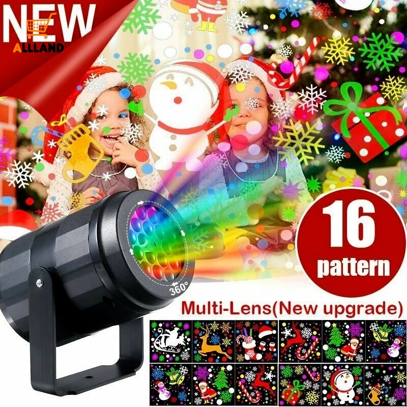 Lampu Proyektor Putar Anti Air High Definition Motif Santa Claus / Snowman Untuk Dekorasi Natal / Tahun Baru