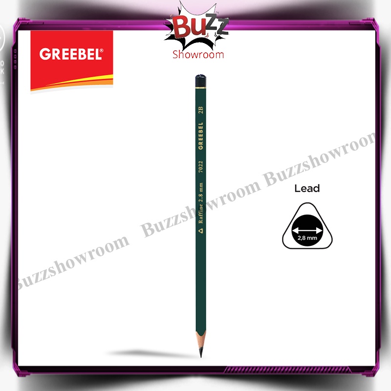 Pensil Kayu 2B Greebel Technograph 2.8 Triangular Graphite Komputer