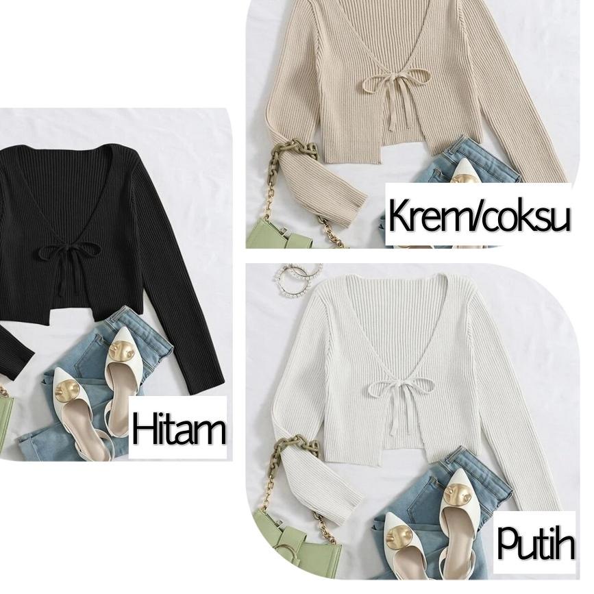 ۝ KARDIGAN RAJUT TALI DEPAN / CROP CARDI TALI DEPAN ▲