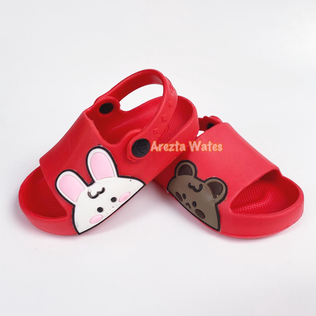 Sandal selop karet anak slip on tali belakang dulux 386E