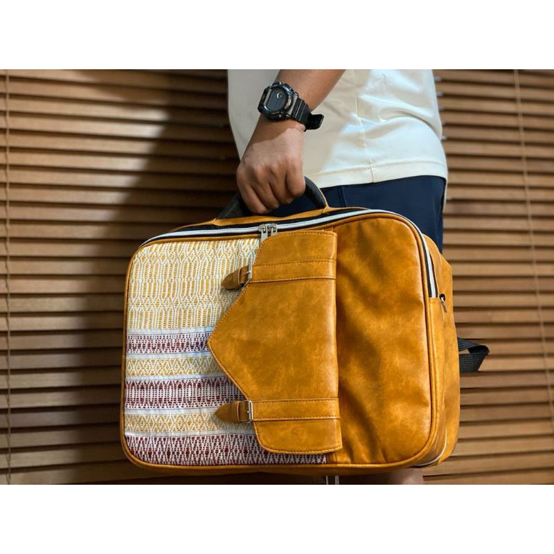 TAS RANSEL TENUN SONGKET TUMTUMAN PUCCA 3FUNGSI 3RUANG