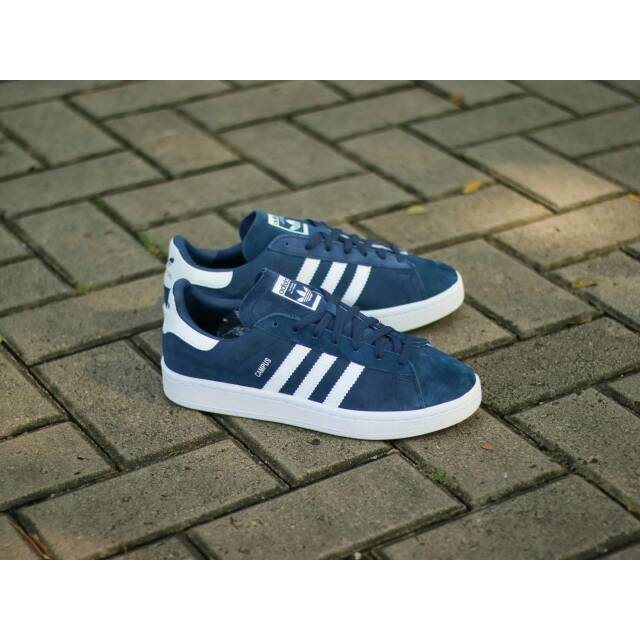 Sepatu Casual Adidas Campus Original "Navy Blue White"