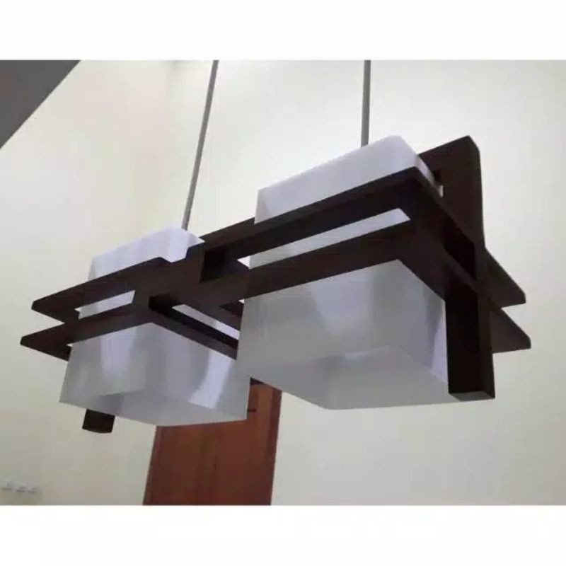 Kap Lampu Gantung Kayu Jati