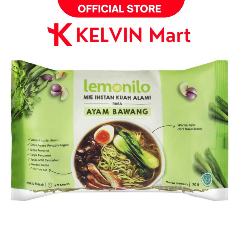 

Lemonilo Mie Instan Alami Kuah Rasa Ayam Bawang Mialami pck 70g | KELVIN Mart