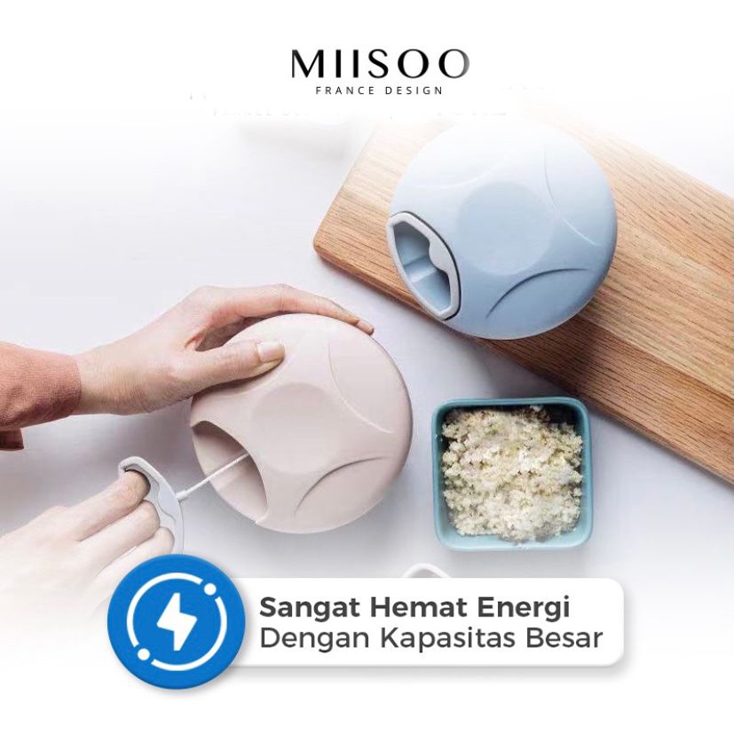 MIISOO Alat Cincang Hand Pulled Kitchen Grinder Mini Food Chopper Blender