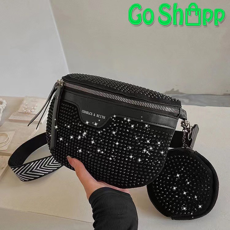 Waist Bag Wanita Bling Bling Import Terbaru - Tas Pinggang Wanita Fashion Korea Kekinian - Tas Pesta Kondangan Wanita Mewah WB16