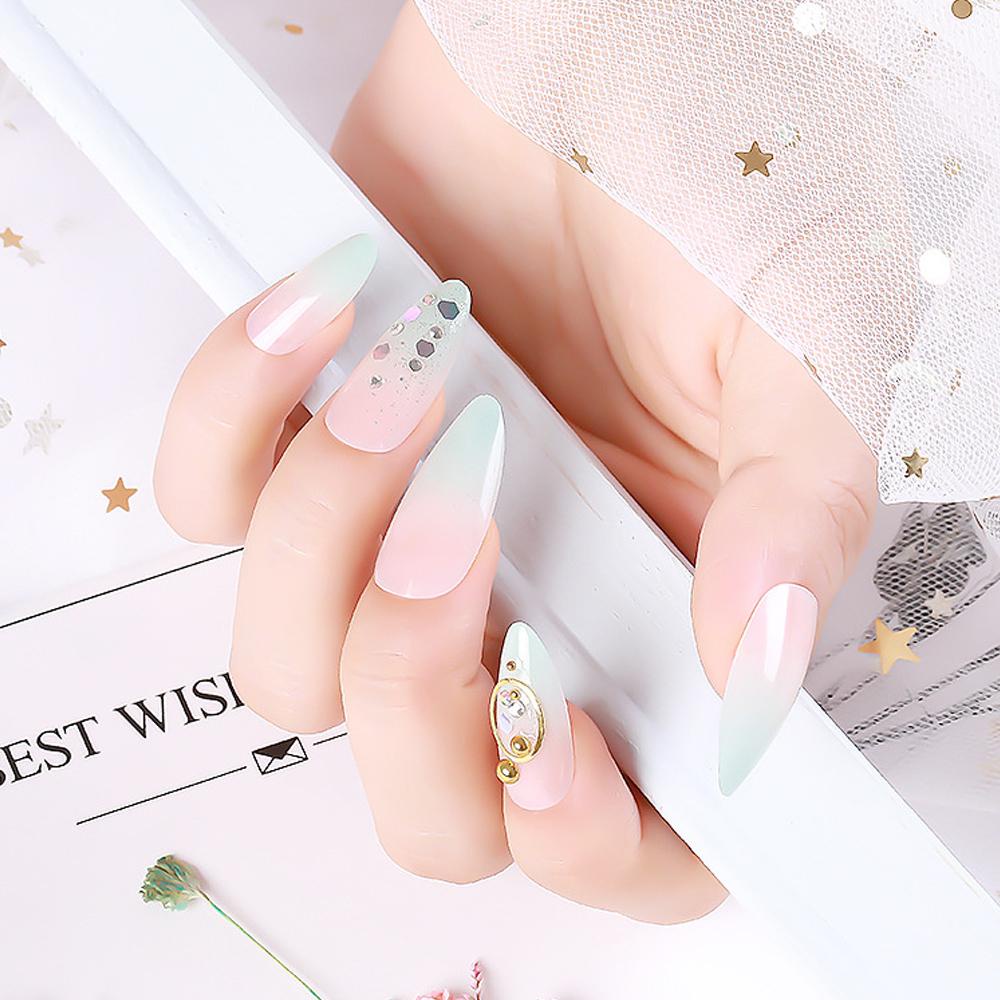 Mxbeauty Kuku Palsu Tips DIY Reusable Tekan Pada Kuku Kuku Buatan Kuku Ukuran Campur Manicure