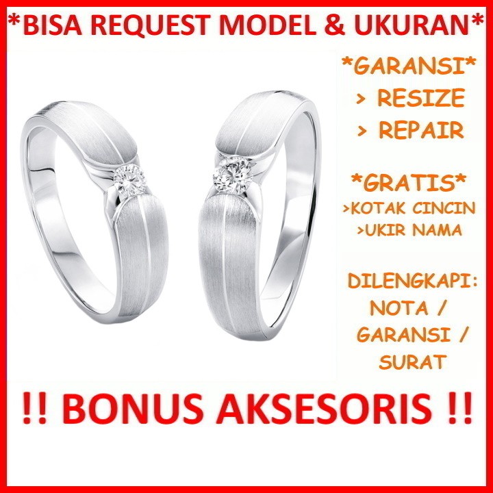 Gratis Ukir Nama Garansi Silver Asli Bisa Pesan Model Cincin Couple Perak Tunangan Mas Kawin Id576