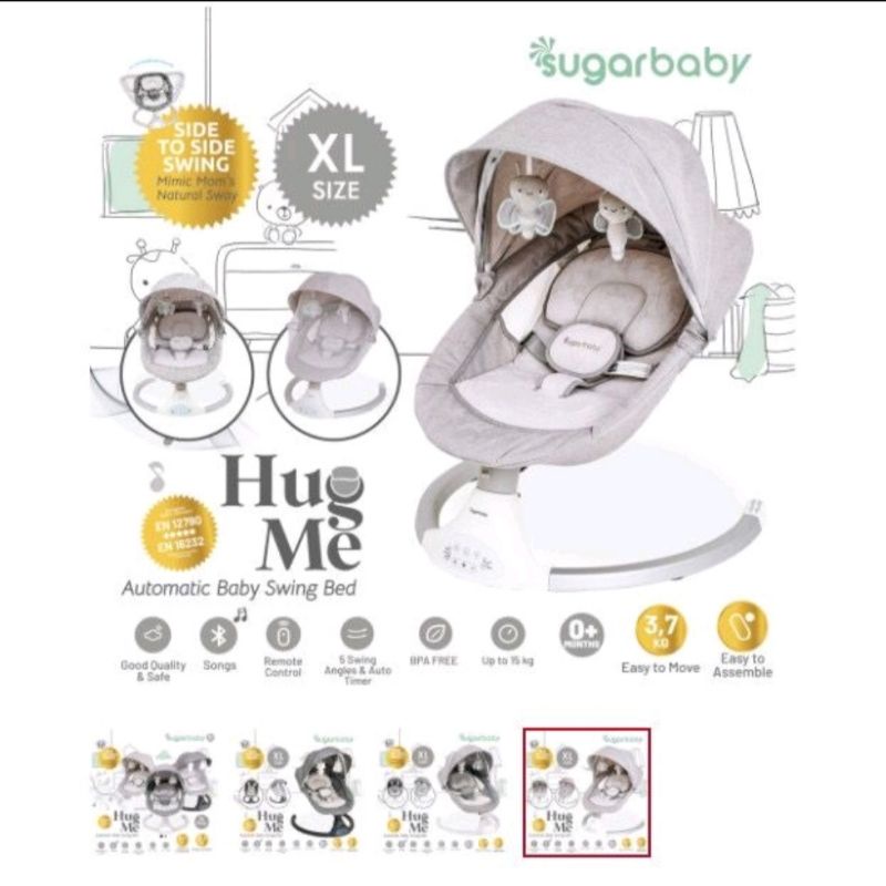 (FREE BUBBLE) SUGAR BABY HUG ME AUTOMATIC BOUNCER BABY SWING BED BABY / PC 1860 SWING BED AYUN OTOMATIS BLUETOOTH MUSIC / PC 1950 SWING CHAIR AYUN/PC 1920/PC 1900/PC 8630