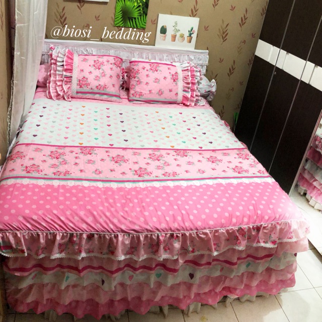 BIOSIBEDDING SPREI KATUN JEPANG ORIGINAL MURAH RUMBAI SUSUN CUSTOM ALL SIZE KEKINIAN SHABBYCHIC