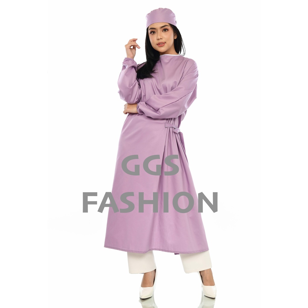 Surgical Gown Katun Toyobo Ungu Lilac APD Gown -  Baju APD Medis - Gown Medis - Jubah Kain katun