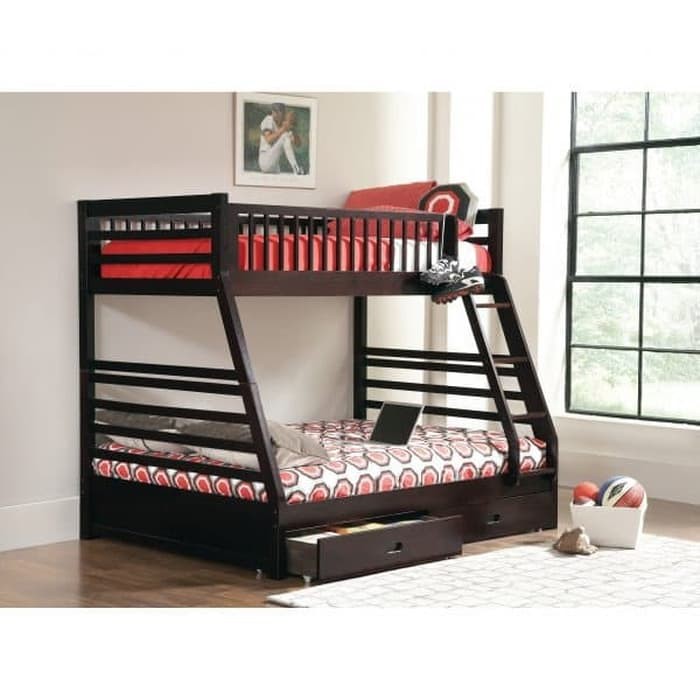 Ranjang Susun Kayu Jati Warna Natural