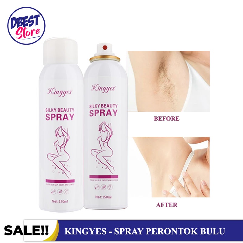 DBEST - KINGYES SILKY BEAUTY SPRAY PERONTOK BULU KETIAK KEMALUAN DAN BULU TANGAN KAKI DAN KUMIS PERMANEN