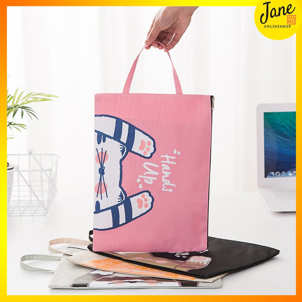 

Hands Up Tempat Pensil Kain Ritsleting Map Alat Tulis Pouch Perlengkapan Kantor Sekolah A4 JCPF15