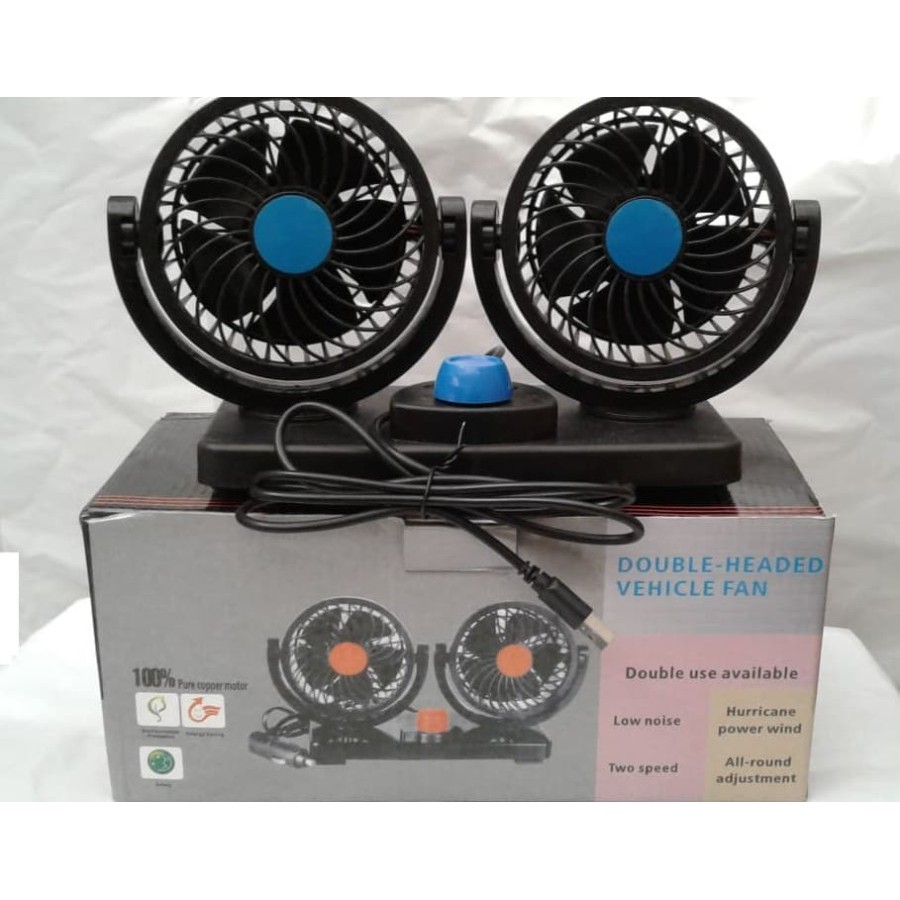 12V Kipas Angin Mobil / Double Headed Vehicle Fan