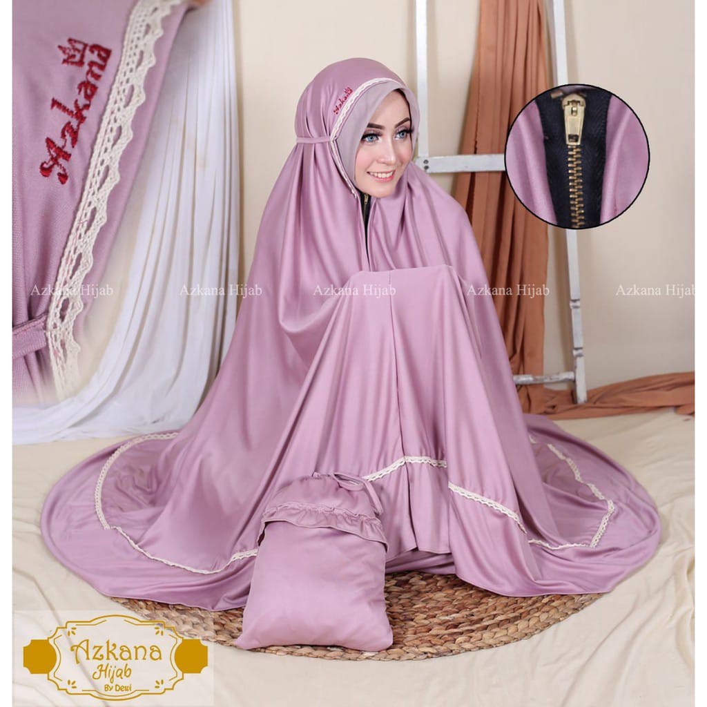 Mukena Traveling Dewasa Ziper 2 in 1 by Azkana Free Tas Terbaru / Alody's Collection