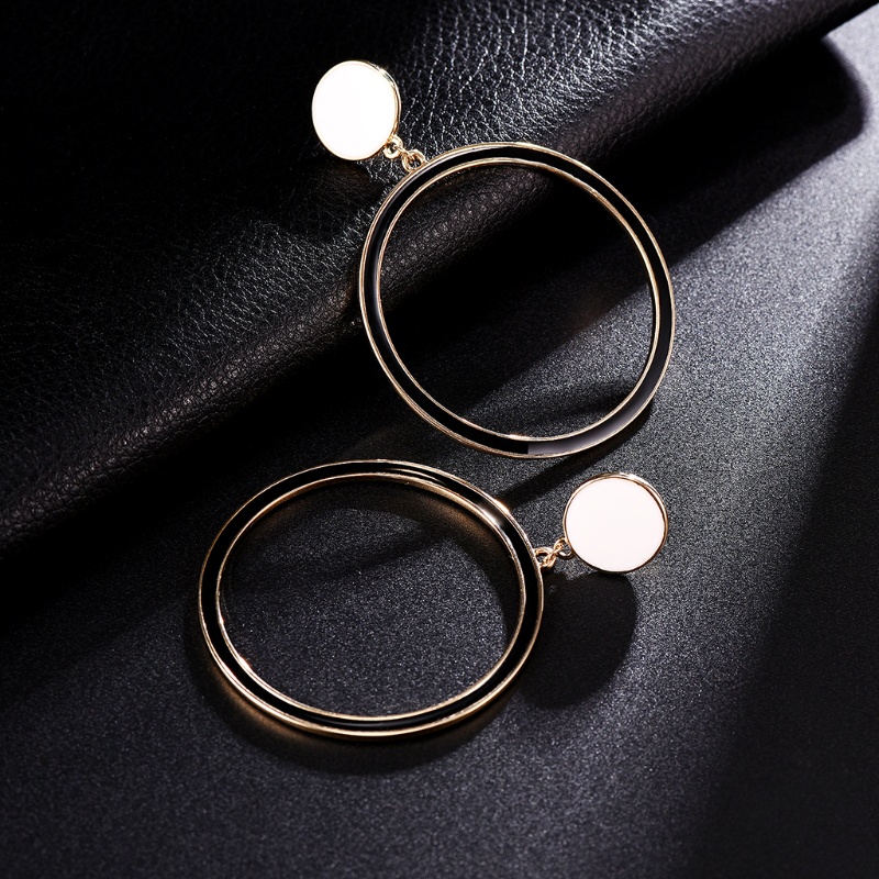 SIY  Women Earrings Luxury Jewelry Elegant Round Dangle Charms Circle Fashion Wedding