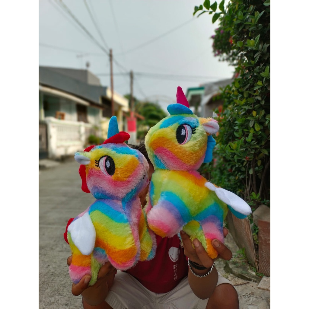 Mainan anak perempuan boneka kuda unicorn rainbow kuda pony unicorn lucu warna rainbow