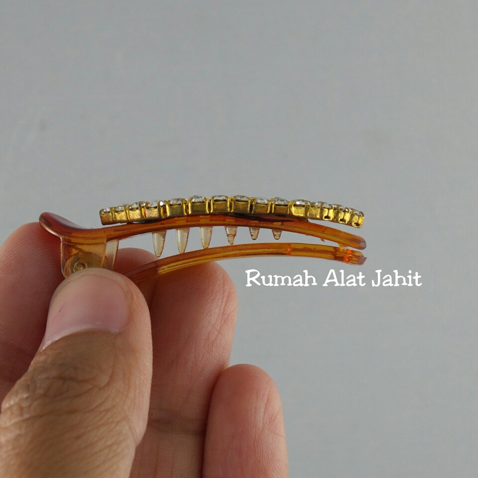 Jepit Rambut / Hair Clip Permata Baris Lengkung 4.5cm