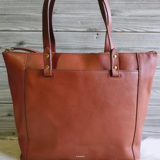 Tas Fossil Original - Fossil Ana Tote Bag Leather Brown Nn Ovvxcuxquz