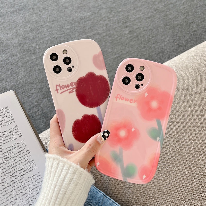 Soft Case Hp Gambar Bunga Tulip Untuk IPhone 12 / 13 / 11promax / X / Xs Max / Xr Mjkn