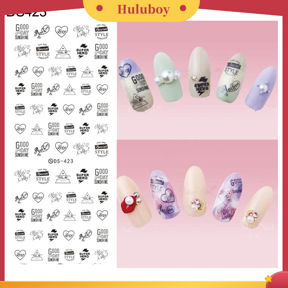 Huluboy Huluboy♡ Stiker Kuku Motif Bunga Butterfly Kembang Api Untuk Manicure