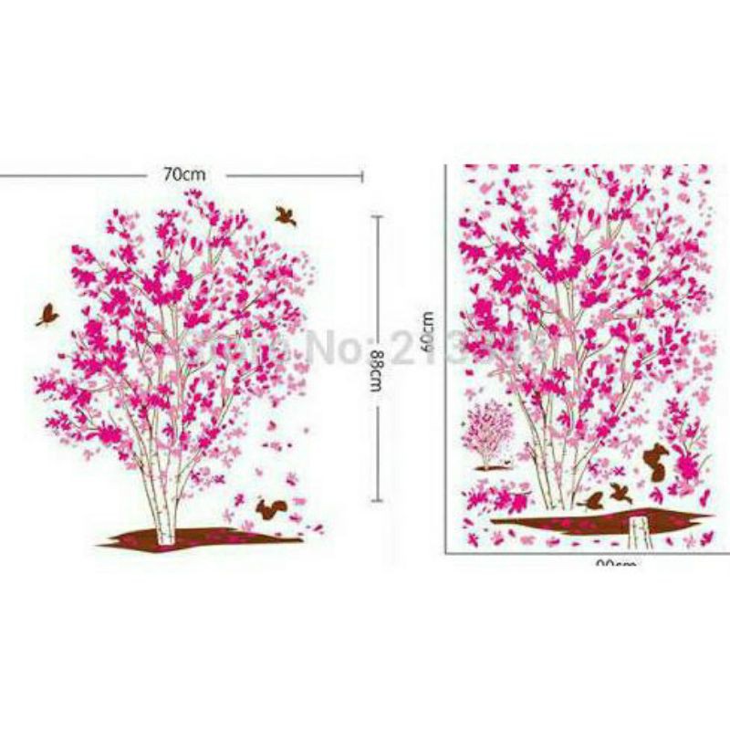 Pink Maple tree wallsticker wall sticker stiker dinding