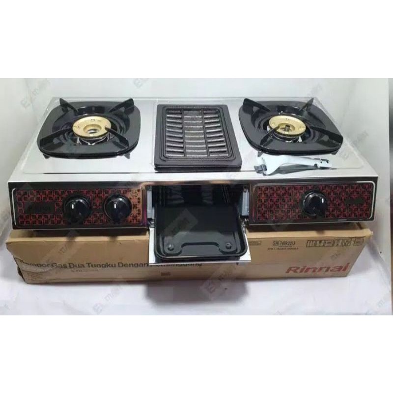 Kompor Rinnai + Panggangan dan Api Lilin RI 524 A / Kompor Gas Rinnai + Grill dan Api Lilin RI 402A