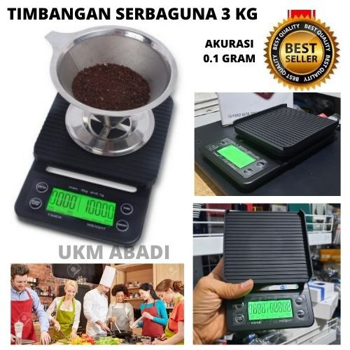 Timbangan Dapur Kopi Serbaguna Timer 3 Kg Dengan LCD Digipounds 111153