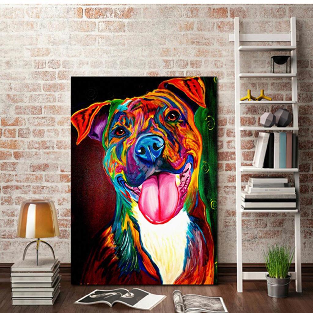 18 Lukisan Anjing  Abstrak Koleksi Rial