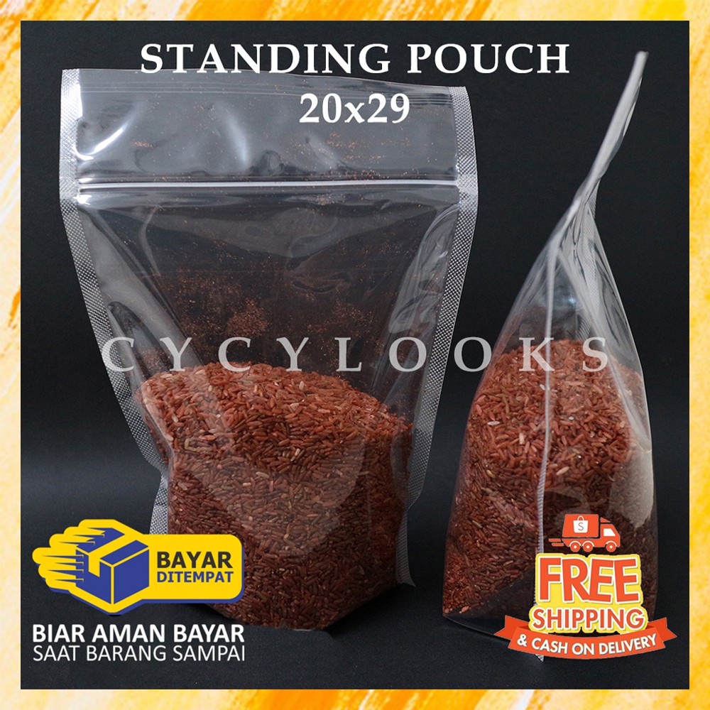 Standing Pouch Bening / Plastik Bungkus Kemasan Makanan Ringan Berdiri