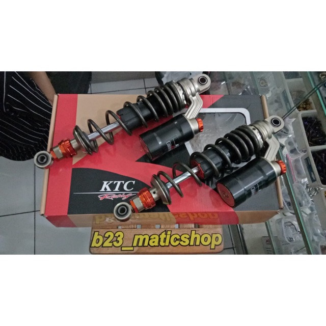 shock KTC racing ukuran tinggi 340mm klik atas dan bawah tabung kitaco rxking supra kharisma 125 abu