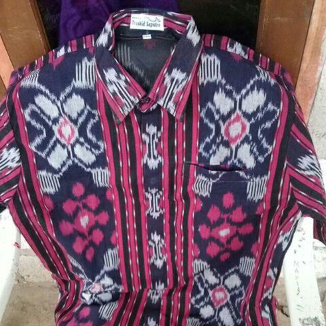 Kemeja Pria Tenun Blanket Halusan Kode R1