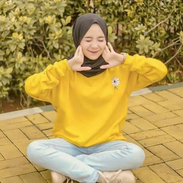 Daisy Flower Sweater / Sweater Wanita / Sweater Polos / Atasan Wanita / Baju Murah