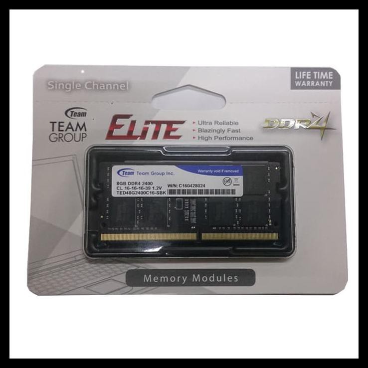 Memory Team Elite Sodimm DDR4 2400Mhz 8GB -TED48G2400C16-SBK