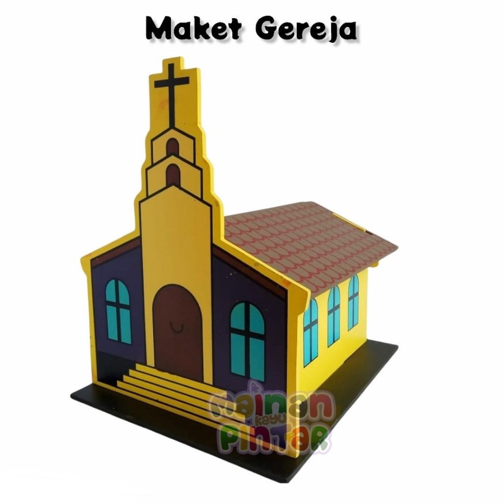 Maket Rumah Ibadah 3D Masjid Gereja Pura Wihara Klenteng Alat Peraga Edukasi Anak