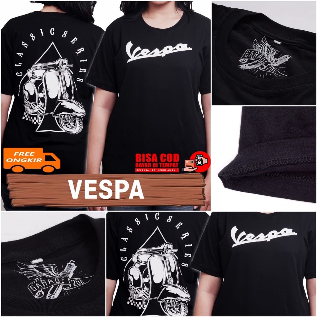 KAOS VESPA CLUB T-SHIRT VESPA INDONESIA MURAH BAJU VESPA MURAH BISA COD MERCHANDISE VESPA