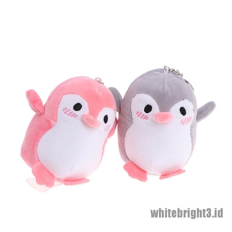 (white3) Mainan Boneka Plush Penguin 12CM Dengan Gantungan Kunci Untuk Bayi / Anak