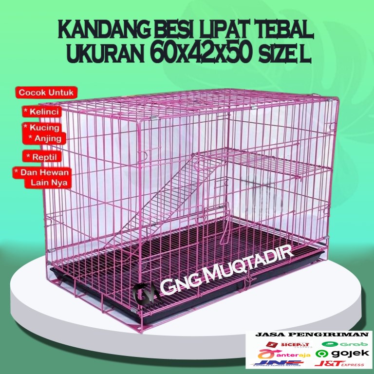 KANDANG KUCING MURAH 2 TINGKAT SIZE L 62X42X50 bahan tebal dan kokoh