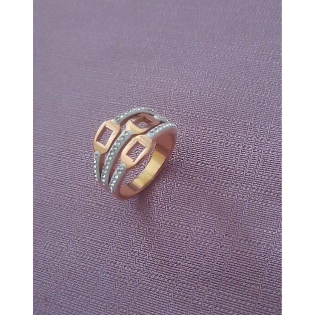 Cincin Titanium Asli Stainless Steel Fashion Untuk Wanita