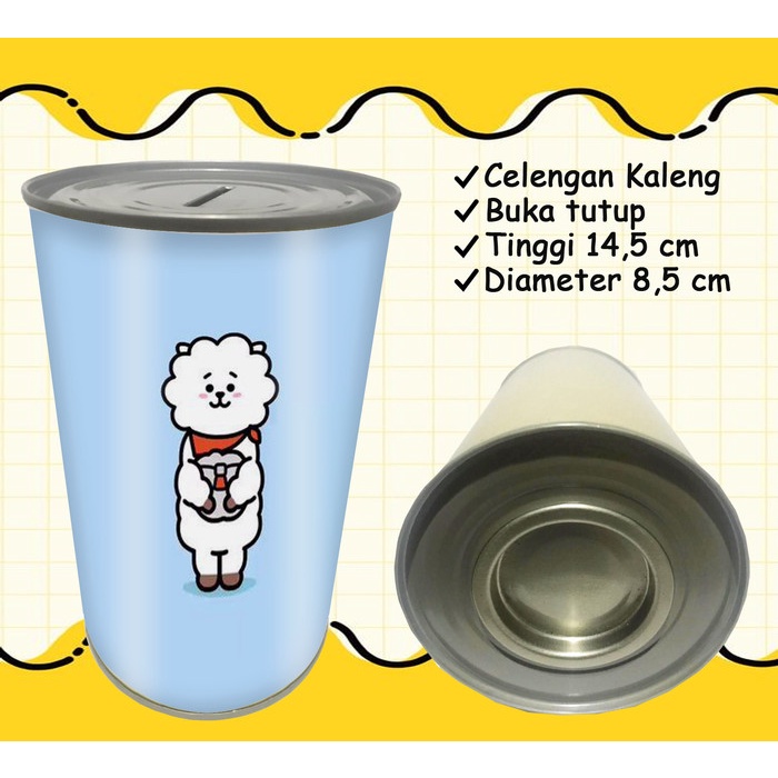 CELENGAN- CELENGAN KALENG BT21 BTS /CELENGAN KALENG BUKA TUTUP KARAKTER BTS BT21 - BT21 ALL ICON