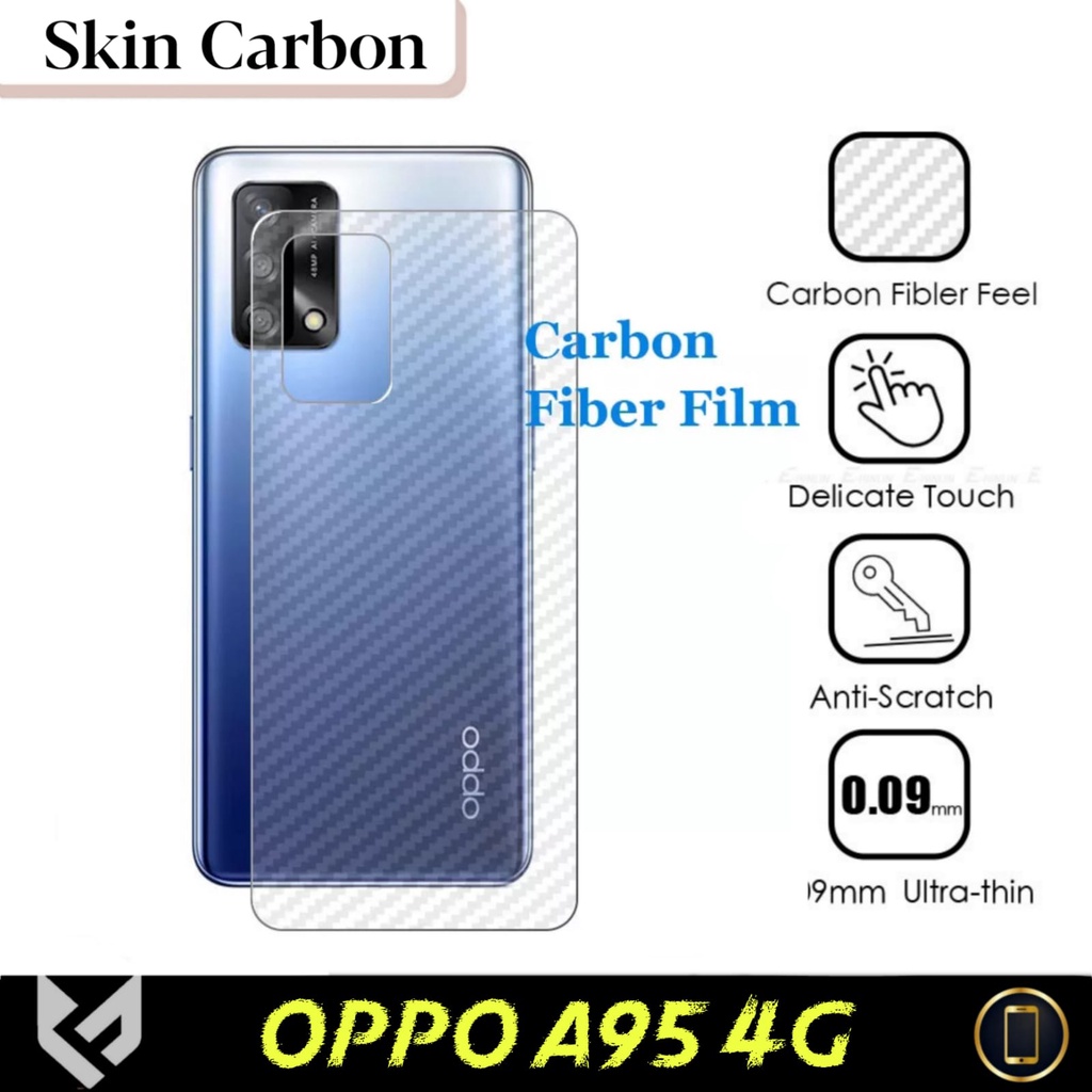 Promo Skin Carbon For Oppo A74 4G A95 4G F19 F19s 4G Skin Pelindung Anti Gores Dan Jamur Premium Cover Body Belakang Handphone