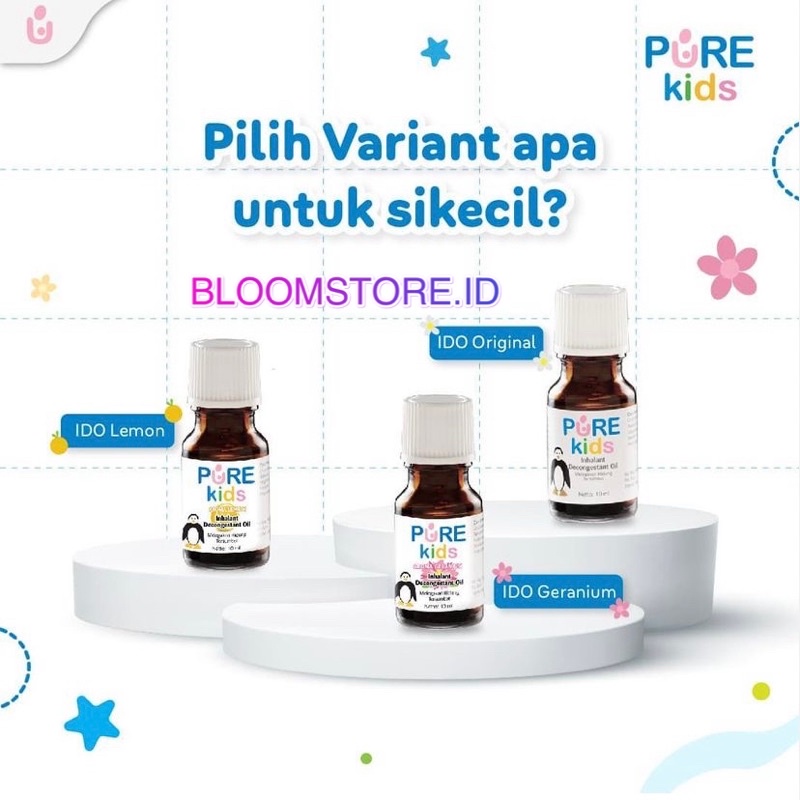 PURE KIDS Kid Purekid Purekids Baby Inhalant Decongestant Oil Obat Pelega Hidung Tersumbat Bayi 10ml 10 ml Original Lemon Geranium Aromaterapi Aromatherapy Murah Termurah