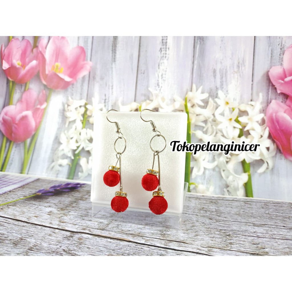 Anting kekinina/anting korea fashion Bola Minii Warni  wanita By Tokopelanginicer