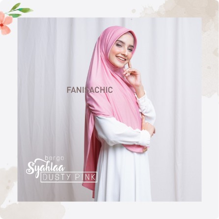 BERGO SYAHLAA Fanisachic JILBAB SYAR'I - Jilbab Polos Instan peach mustard kuning dusty pink