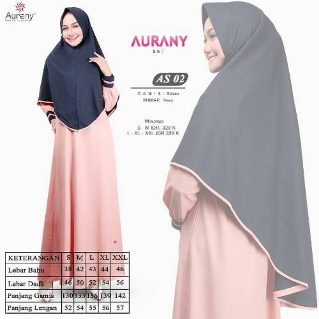 Aurany Set Gamis dan Hijab Terbaru AS 02