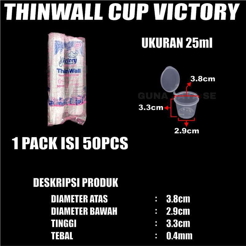 Thinwall Cup 25ml 35ml 60ml 100ml 150ml Pack Cup Puding n Saos Sambel Plastik SBY