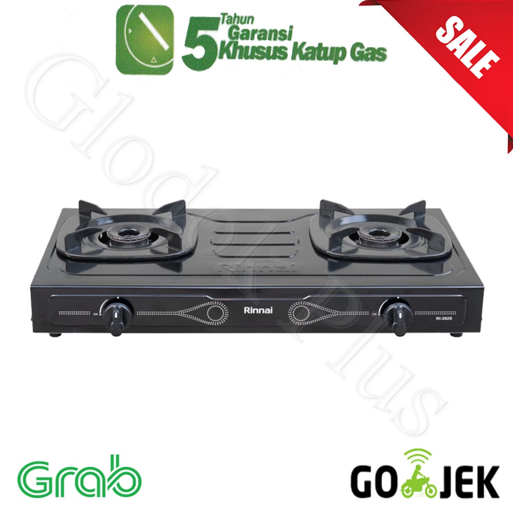 Rinnai RI 202S Kompor Gas 2 Tungku api Teflon ri 202 s rinai ri202s